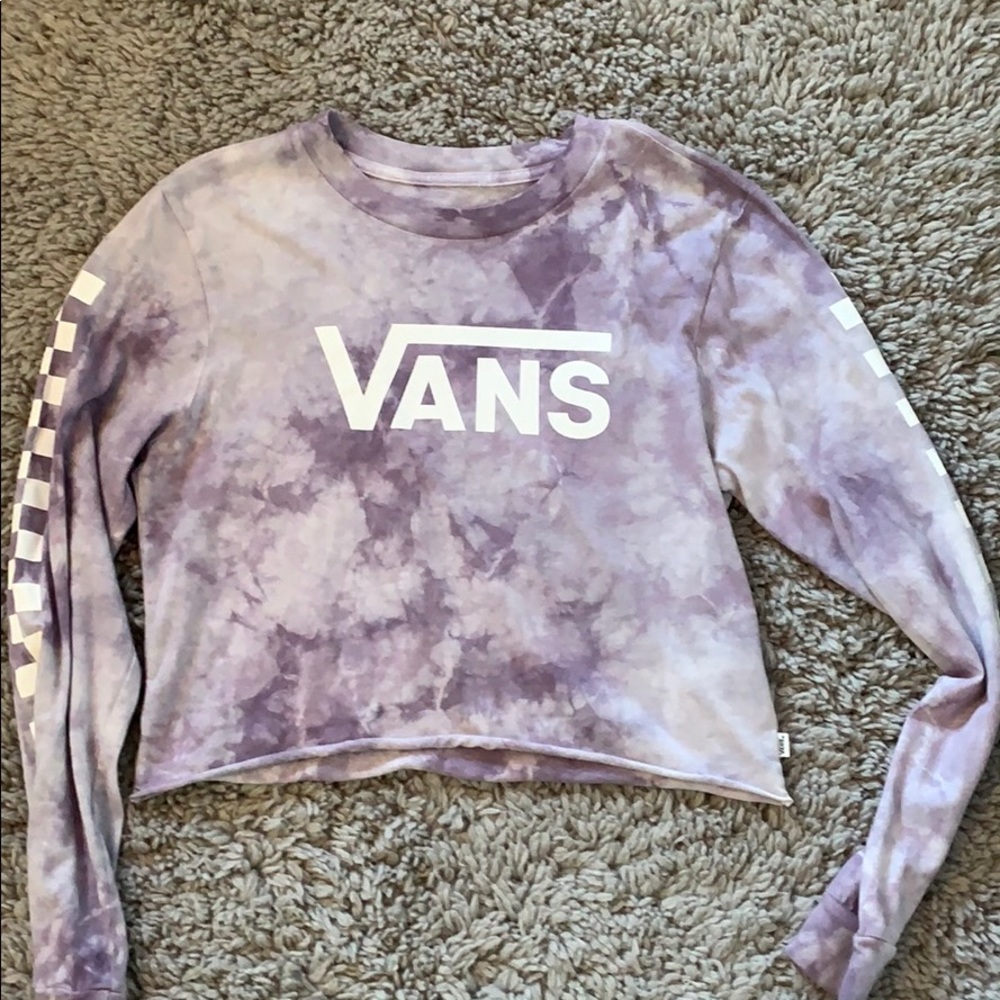 M Cropped Tie Die Vans Shirt
